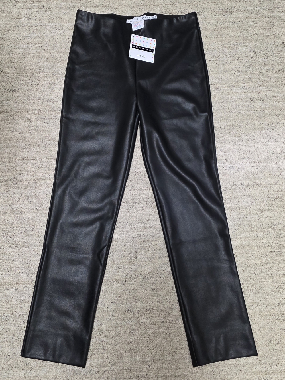 Gretchen Scott Designs Black Straight-Leg Faux Leather Leggings